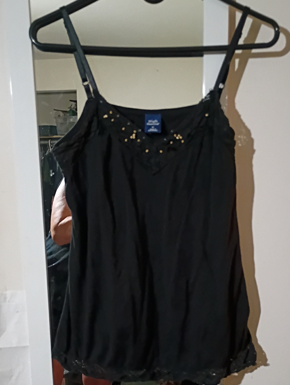 ⭐High Sierra Black Beaded Camisole M Lace Enhancement